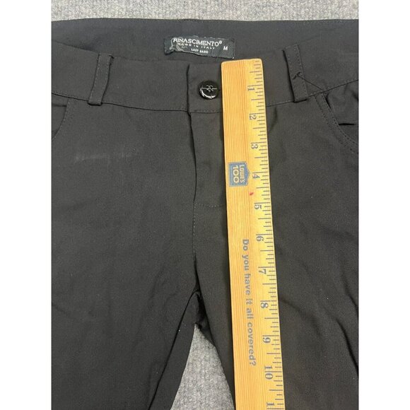 Rinasciemento Pants Women's Medium Black Chino Mid Rise Made in Italy - Picture 4 of 9
